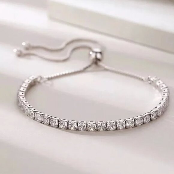 925 Sterling Silver Tennis Bracelet - Picture 1 of 5